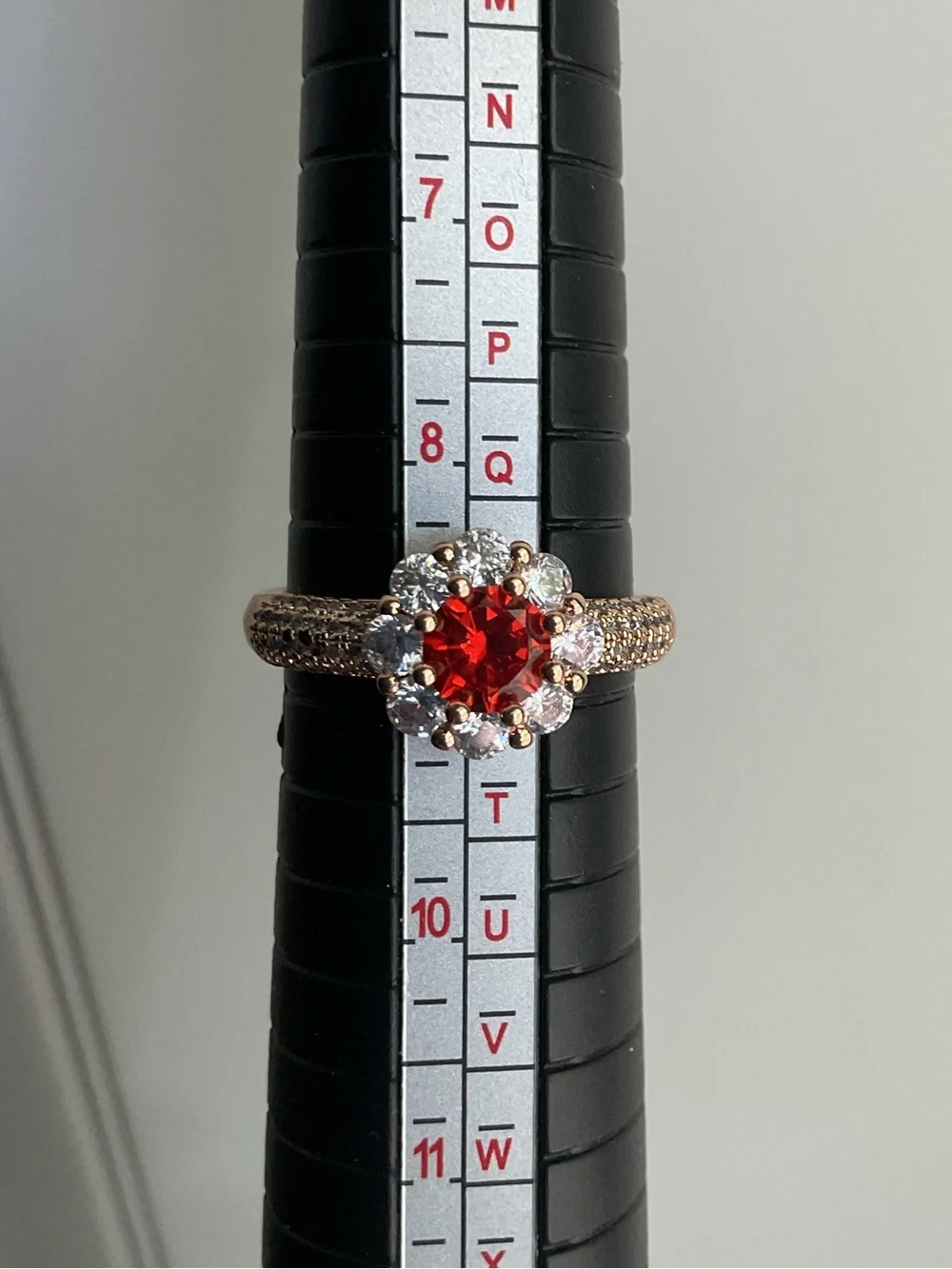 Halo Ring with Red Center